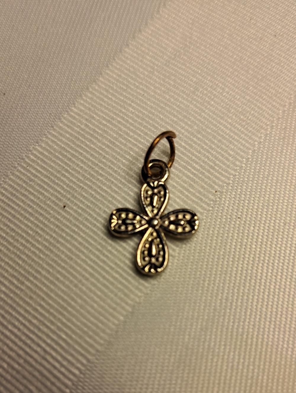 Gold-Tone Floral Cross Pendant Charm - Women Jewelry